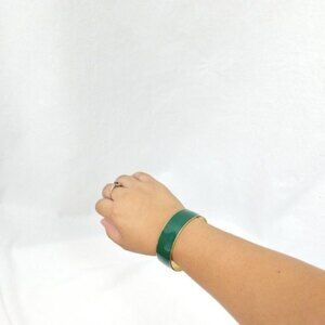 J. Crew Green & Gold Bangle Bracelet